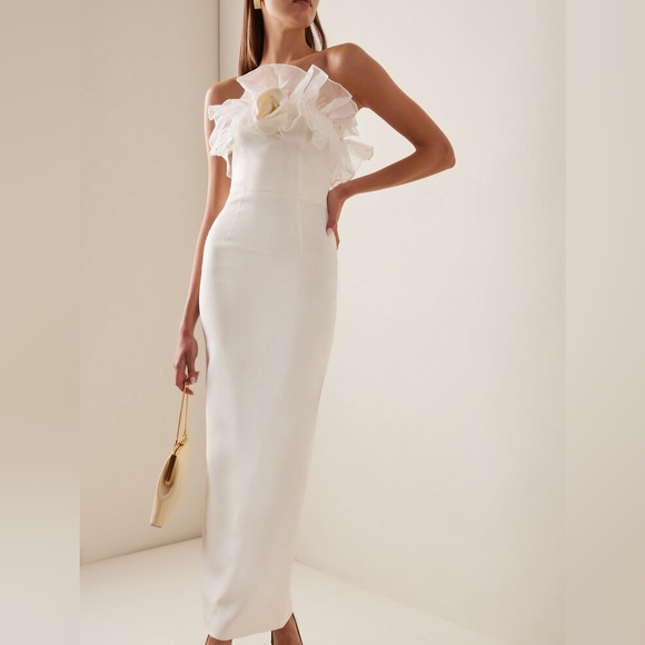white lace panel dress Océane White Mini Dress With Lace Panels – Relvoux Womenswear main image 1